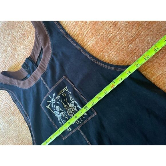 Vintage California Concepts Maxi Dress Black Brown Sleeveless Giraffe Size 14 - Picture 5 of 7